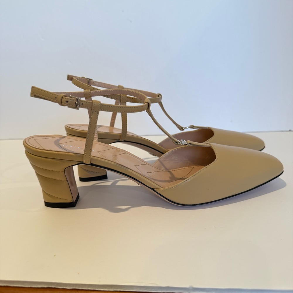 🆕 Gucci Marmot T-Strap Leather Pump 40EU - Picture 9 of 14